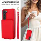 For Samsung Galaxy S23+ 5G Crossbody Dual-buckle Wallet RFID Back Leather Phone Case(Red) - 3