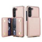 For Samsung Galaxy S23+ 5G Crossbody Dual-buckle Wallet RFID Back Leather Phone Case(Rose Gold) - 2