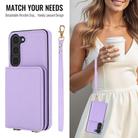 For Samsung Galaxy S23+ 5G Crossbody Dual-buckle Wallet RFID Back Leather Phone Case(Light Purple) - 3