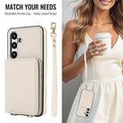 For Samsung Galaxy S24+ 5G Crossbody Dual-buckle Wallet RFID Back Leather Phone Case(White) - 3