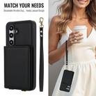 For Samsung Galaxy S24+ 5G Crossbody Dual-buckle Wallet RFID Back Leather Phone Case(Black) - 3