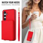 For Samsung Galaxy S24+ 5G Crossbody Dual-buckle Wallet RFID Back Leather Phone Case(Red) - 3