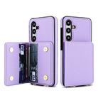 For Samsung Galaxy S24+ 5G Crossbody Dual-buckle Wallet RFID Back Leather Phone Case(Light Purple) - 2