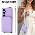 For Samsung Galaxy S24+ 5G Crossbody Dual-buckle Wallet RFID Back Leather Phone Case(Light Purple) - 3
