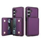 For Samsung Galaxy S24 FE 5G Crossbody Dual-buckle Wallet RFID Back Leather Phone Case(Dark Purple) - 2