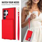 For Samsung Galaxy S24 Ultra 5G Crossbody Dual-buckle Wallet RFID Back Leather Phone Case(Red) - 3