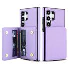 For Samsung Galaxy S24 Ultra 5G Crossbody Dual-buckle Wallet RFID Back Leather Phone Case(Light Purple) - 2