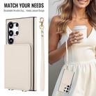 For Samsung Galaxy S25 Ultra 5G Crossbody Dual-buckle Wallet RFID Back Leather Phone Case(White) - 3