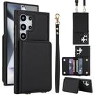For Samsung Galaxy S25 Ultra 5G Crossbody Dual-buckle Wallet RFID Back Leather Phone Case(Black) - 1
