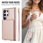 For Samsung Galaxy S25 Ultra 5G Crossbody Dual-buckle Wallet RFID Back Leather Phone Case(Rose Gold) - 3