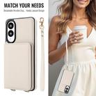 For Samsung Galaxy S25 Edge 5G Crossbody Dual-buckle Wallet RFID Back Leather Phone Case(White) - 3