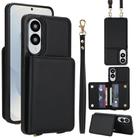 For Samsung Galaxy S25 Edge 5G Crossbody Dual-buckle Wallet RFID Back Leather Phone Case(Black) - 1