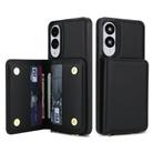 For Samsung Galaxy S25 Edge 5G Crossbody Dual-buckle Wallet RFID Back Leather Phone Case(Black) - 2