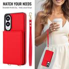 For Samsung Galaxy S25 Edge 5G Crossbody Dual-buckle Wallet RFID Back Leather Phone Case(Red) - 3