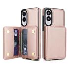 For Samsung Galaxy S25 Edge 5G Crossbody Dual-buckle Wallet RFID Back Leather Phone Case(Rose Gold) - 2