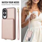 For Samsung Galaxy S25 Edge 5G Crossbody Dual-buckle Wallet RFID Back Leather Phone Case(Rose Gold) - 3