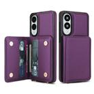 For Samsung Galaxy S25 Edge 5G Crossbody Dual-buckle Wallet RFID Back Leather Phone Case(Dark Purple) - 2
