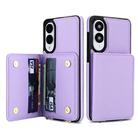For Samsung Galaxy S25 Edge 5G Crossbody Dual-buckle Wallet RFID Back Leather Phone Case(Light Purple) - 2