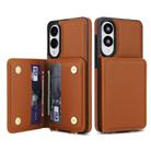 For Samsung Galaxy S25 Edge 5G Crossbody Dual-buckle Wallet RFID Back Leather Phone Case(Brown) - 2