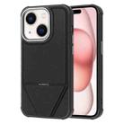 For iPhone 15 Fabric Feel PU MagSafe Phone Case(Black) - 1