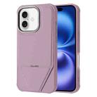For iPhone 16 Fabric Feel PU MagSafe Phone Case(Purple) - 1