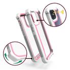 For iPhone 12 mini Four-corner Shockproof All-inclusive Transparent Space Protective Case(Pink White) - 3