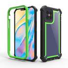 For iPhone 12 mini Four-corner Shockproof All-inclusive Transparent Space Protective Case(Black Green) - 1