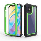 For iPhone 12 mini Four-corner Shockproof All-inclusive Transparent Space Protective Case(Black Green) - 1