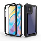 For iPhone 12 mini Four-corner Shockproof All-inclusive Transparent Space Protective Case(Black) - 1