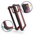 For iPhone 12 / 12 Pro Four-corner Shockproof All-inclusive Transparent Space Protective Case(Black Red) - 3