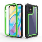 For iPhone 12 / 12 Pro Four-corner Shockproof All-inclusive Transparent Space Protective Case(Black Green) - 1