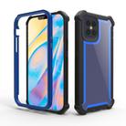 For iPhone 12 / 12 Pro Four-corner Shockproof All-inclusive Transparent Space Protective Case(Black Blue) - 1