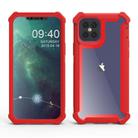 For iPhone 12 / 12 Pro Four-corner Shockproof All-inclusive Transparent Space Protective Case(Red) - 2