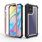 For iPhone 12 / 12 Pro Four-corner Shockproof All-inclusive Transparent Space Protective Case(Rose Gold) - 1