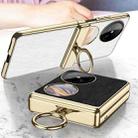 For Huawei Pocket 2 GKK Electroplated Plain Leather Magnetic Hinge Folding Phone Case(Black) - 2