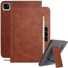 For iPad Air 11 2025 / 2024 Multifunctional Wristband Leather Smart Tablet Case(Brown) - 1