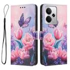 For Realme 14 / P3 5G / 14T 5G Colored Drawing Pattern Leather Phone Case(Pink Butterfly) - 3