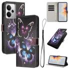 For Realme 14 / P3 5G / 14T 5G Colored Drawing Pattern Leather Phone Case(Two Butterflies) - 1