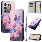 For Infinix Note 50s Colored Drawing Pattern Leather Phone Case(Pink Butterfly) - 1