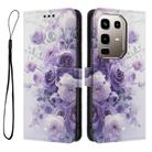 For Infinix Note 50s Colored Drawing Pattern Leather Phone Case(Purple Rose) - 3