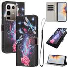 For Infinix Note 50x Colored Drawing Pattern Leather Phone Case(Dragonfly) - 1
