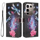 For Infinix Note 50x Colored Drawing Pattern Leather Phone Case(Dragonfly) - 3