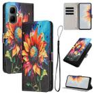 For Infinix Smart 10 4G Color Drawing Pattern Leather Phone Case(Sunflower) - 1