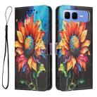 For Infinix Smart 10 Plus 4G Color Drawing Pattern Leather Phone Case(Sunflower) - 3
