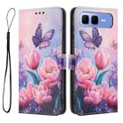 For Infinix Smart 10 Plus 4G Color Drawing Pattern Leather Phone Case(Pink Butterfly) - 3