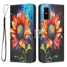 For Infinix GT 30 Pro 5G Color Drawing Pattern Leather Phone Case(Sunflower) - 3