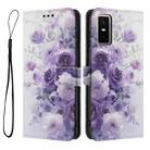 For Infinix GT 30 Pro 5G Color Drawing Pattern Leather Phone Case(Purple Rose) - 3