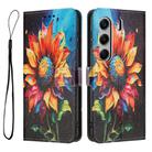 For Tecno Camon 40 Pro 4G Colored Drawing Pattern Leather Phone Case(Sunflower) - 3