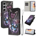 For Tecno Camon 40 Pro 4G Colored Drawing Pattern Leather Phone Case(Two Butterflies) - 1