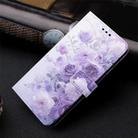 For Tecno Camon 40 Pro 4G Colored Drawing Pattern Leather Phone Case(Purple Rose) - 2